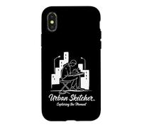 Urban Sketcher immortalisant l'instant Coque pour iPhone X/XS