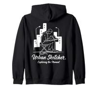 Urban Sketcher immortalisant l'instant Sweat à Capuche
