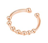 URBAN SPARKS Bague Fidget en Acier Inoxydable pour Femme - Réglable - Avec Perles - Étanche - Anti-stress - Minimaliste