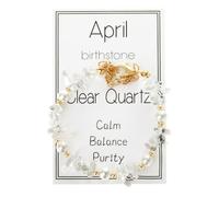 URBAN SPARKS Bracelet pierre de naissance pour femme en pierre naturelle - Grenat, améthyste, pierre de lune et péridot plaqué or, Mittelgroße, Acrylique, Non.