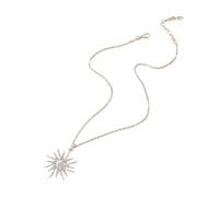 URBAN SPARKS Collier avec pendentif soleil et lune pour femme - Alliage plaqué or avec strass - Chaîne tendance minimaliste avec étoile et lune - Bijou céleste, parfait pour un usage quotidien et