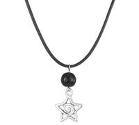 URBAN SPARKS Collier Ensemble Punk Doux Étoile Spirale, Collier Ras-de-Cou Minimaliste Style Ins pour Femme, Superposition Cordon Noir & Chaîne Argentée, Bijou Tendance pour Couple/Cadeau Amitié