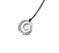 URBAN SPARKS Collier Pendentif Spirale Tendance pour Femme - Pendentif Minimaliste en Alliage avec Cordon en Cire, Bijou Artistique Vintage, Design Élégant Spirale Or & Argent