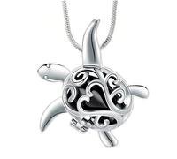 URBAN SPARKS Collier urne en argent - Pendentif en forme de cœur - Pour cendres - Bijou commémoratif pour homme ou animal de compagnie, Mittelgroße, Argent, Non.