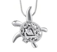 URBAN SPARKS Collier urne en argent - Pendentif en forme de cœur - Pour cendres - Bijou commémoratif pour homme ou animal de compagnie, Mittelgroße, Argent, Non.