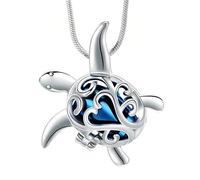 URBAN SPARKS Collier urne en argent - Pendentif en forme de cœur - Pour cendres - Bijou commémoratif pour homme ou animal de compagnie, Mittelgroße, Argent, Non.