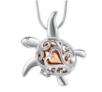 URBAN SPARKS Collier urne en argent - Pendentif en forme de cœur - Pour cendres - Bijou commémoratif pour homme ou animal de compagnie, Mittelgroße, Argent, Non.