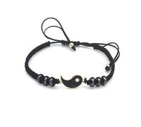 URBAN SPARKS Yin Yang Paire de bracelets réglables en corde Bracelets d'amitié assortis pour femmes et hommes Bracelet en soie fait à la main Cadeau d'anniversaire pour la Saint-Valentin, One Size