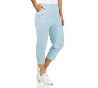 URBAN STITCH Pantacourt 3/4 doux pour femme - Pantalon court 3/4 extensible - Taille élastique - Short d'été grande taille, bleu ciel, 50