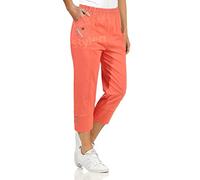 URBAN STITCH Pantacourt 3/4 doux pour femme - Taille élastique - Taille élastique - Short d'été, corail, 38