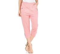URBAN STITCH Pantacourt pour femme - Pantacourt pour femme - Pantacourt pour femme - Pantalon extensible à enfiler - Taille élastique - Grande taille - Short d'été pour femme, rose, 54