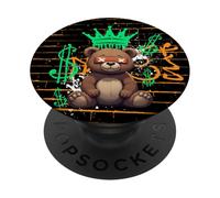 Urban Street Art Ours en Peluche Style Graffiti Yeux X PopSockets PopGrip Adhésif
