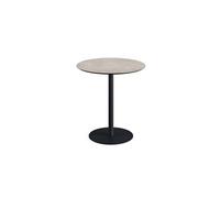 Urban table de bistrot avec piètement noir + plateau HPL aspect bois Ø70 cm