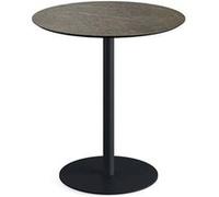 Urban table de bistrot avec piètement noir + plateau HPL aspect bois Ø70 cm Veba 1 G