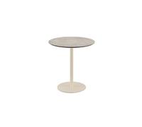 Urban table de bistrot avec piètement sable + plateau HPL aspect bois Ø70 cm Veba 3 G