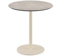 Urban table de bistrot avec piètement sable + plateau HPL aspect bois Ø70 cm Veba 3 G
