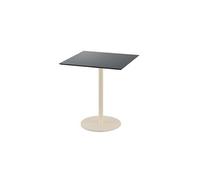 Urban table de bistrot avec piètement sable + plateau HPL noir 70x70 cm Veba 6 G