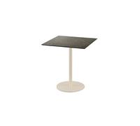 Urban table de bistrot avec piètement sable + plateau HPL noir 70x70 cm Veba 1 G