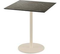 Urban table de bistrot avec piètement sable + plateau HPL noir 70x70 cm Veba 1 G