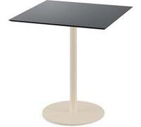 Urban table de bistrot avec piètement sable + plateau HPL noir 70x70 cm Veba 6 G