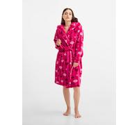 Urban Threads Urban Threads Pink Stripes & Kisses Fleece Dressing Gown Pink 40