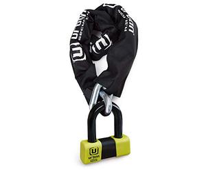 urban U75120 Cadenas Antivol Mini U et Chaîne Haute Sécurité Homologué Classe SRA, ø15, 120 cm, Noir