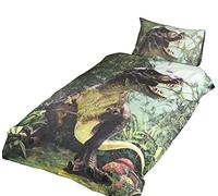 URBAN UNIQUE Housse de Couette de lit de Taille Simple Tyrannosaure Rex,1 Housse de Coussin Dinosaure, Parure de lit Dinosaure Jurassique