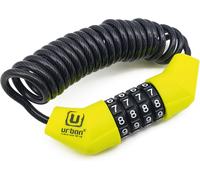 Urban Ur446 Mini Cadenas Cable Pour Velo Extensible Avec Combinaison, Léger Et Compact, Antivol Casque Moto, Câble Acier Tressé Pour Trottinette Electrique, Anti Vol De Sécurité Enroulable Ø4, 150 Cm