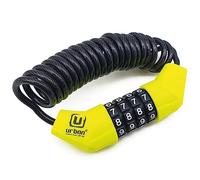 URBAN UR446 Mini Cadenas Cable pour Velo Extensible avec Combinaison, Léger et Compact, Antivol Casque Moto, Câble Acier Tressé pour Trottinette Electrique, Anti vol de Sécurité Enroulable Ø4, 150 cm