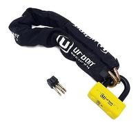 URBAN UR74100 SRA Approved Motorcycle Anti-Theft, Mini U 18 mm + High Security Chain in 13.5 mm Hardened Steel Tested Against Sawing Bolt Cutters, Multifunction Disc Lock + Chain 100 cm for Garage