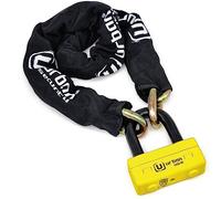 URBAN UR74150 Antivol Moto Homologué SRA, Mini U 18mm + Chaîne Haute Sécurité en Acier Cémenté 13,5mm Testée contre Sciage Coupe-Boulons, Multifonction Bloque Disque + Chaîne 150cm pour Ancrage Garage
