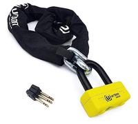 URBAN UR75120 Bloque Disque Mini U Chaine Moto Antivol Homologué SRA, ø15mm 120cm Boucle, Chaîne Antivol en Acier Trempé Haute Sécurité Boucle, Ancrage Parking, Verrouillage Sécurité, Scooter, Vélo