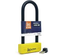 URBAN UR85250Y Antivol Moto Homologué SRA, U ø18 Sécurité Maximale, Acier Trempé, Double Verrouillage Anti-Levier Anti-Sciage, Jaune Plus Dissuasif, Cadenas Anti Vol U pour Moto Scooter Vélo, 85x250mm