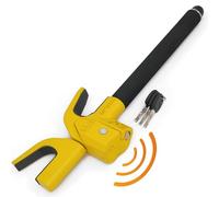 URBAN UR978Y Antivol Voiture Double Sécurité, Canne Antivol Voiture Sans/Avec Alarme Hi-Tech 120dB+LED Plus Sûre et Visible, Bloque Volant Breveté, Barre Anti Vol Universel Auto Camping-Car