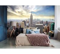 Urban Vivant Pièce Papier Peint 312x219cm New York Mural Bleu Facile à Appliquer