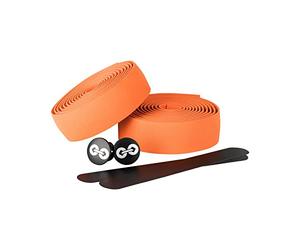 URBAN ZWEIRAD Guidoline pour vélo résistante à la déchirure, bouchons d'extrémité et Bandes adhésives incluses - antidérapante et facile à poser - 200 cm x 3 cm (élastique, orange)