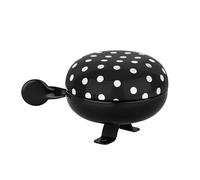 Urban ZWEIRAD Sonnette de vélo Big Mama (Grand), Sonnette pour vélo hollandais ou vélo Femme (Noir avec Pois Polka)