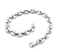 UrbanBijoux Bracelet Homme Acier Inoxydable Maille Graine Grain de café 21cm 6mm