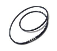 UrbanBijoux Collier Cordon Femme Homme Caoutchouc Noir Fermoir Acier AIMANTÉ