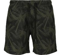Urbanclassics Maillot de Bain Short Motif Swim Shorts Palm Flamingo à Fleurs Fou