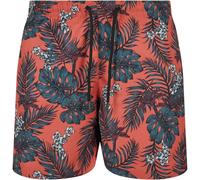 Urbanclassics Maillot de Bain Short Motif Swim Shorts Palm Flamingo à Fleurs Fou
