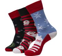 Urbanclassics Weihnachtssocken Noël Père Ho Chaussettes 3-Pack Aop X-Mas