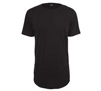 Urbandreamz T-Shirt pour Hommes Shaped Long T-Shirt Col Rond Extra Long Chemise Grande Taille XS - 5XL - Noir, XXL