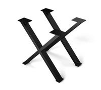blumfeldt UrbanFodge X Pieds de Table - Pieds en Acier Noir Mat, Design Moderne en X, capacité 200 kg, Hauteur 71 cm, longueuru 70 cm, idéal pour projets DIY & Ambiance loft