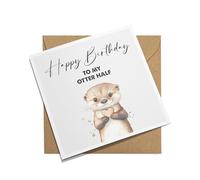 URBANHELDEN Carte d'anniversaire « Happy Birthday » avec cœur et enveloppe, carrée, minimaliste et élégante, pour hommes et femmes (KTMP_138)