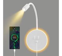UrbanHomes Applique Murale avec Chargeur USB, LED Col de Cygne Lumière avec interrupteur tactile,Liseuse murale, lampe de lecture à intensité variable, 360 °Applique Liseuse Orientable (3 W + 9 W)