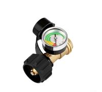 UrbanHui Adaptateur de bouteille de gaz pour barbecue, jauge de propane en cuivre avec lueur nocturne, design anti-fuite pour une utilisation en extérieur, camping, barbecue, chauffages de camping-car