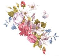 UrbanHui Autocollant mural en PVC motif floral artistique - Autocollant imperméable pour salle de bain, couvercle de toilettes, réfrigérateur et armoire (I)