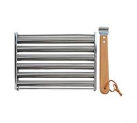 UrbanHui Barbecue d'extérieur Hot Dog Roller Grill Rack en acier inoxydable Accessoire de cuisson pour saucisses pour camping (grand)