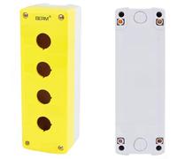 UrbanHui Bellmei Boîtier de commande à bouton-poussoir étanche IP65 Boîtier industriel ABS + PC Composite, 1 trou Knockout Design avec système d'étanchéité amélioré pour une résistance à l'humidité (4